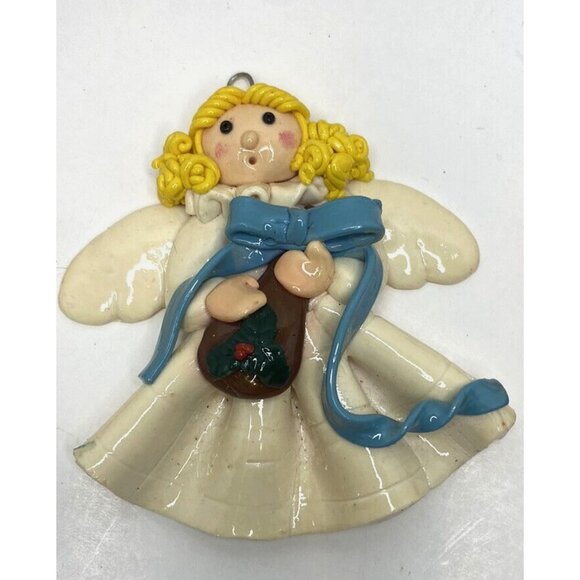 Vintage Salt & Bread Dough Christmas Ornament Holiday Lot of 7 Santa Angel Soldi - Picture 10 of 12